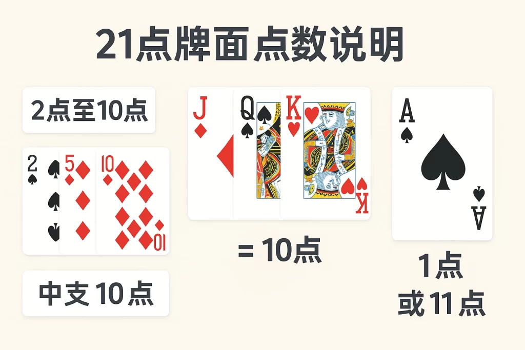 21点牌面点数说明